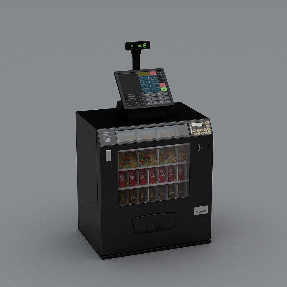 Sleek Low-Poly Vending Machine 3D model