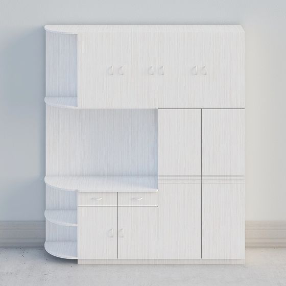 Curved Storage Cabinet 3D model
