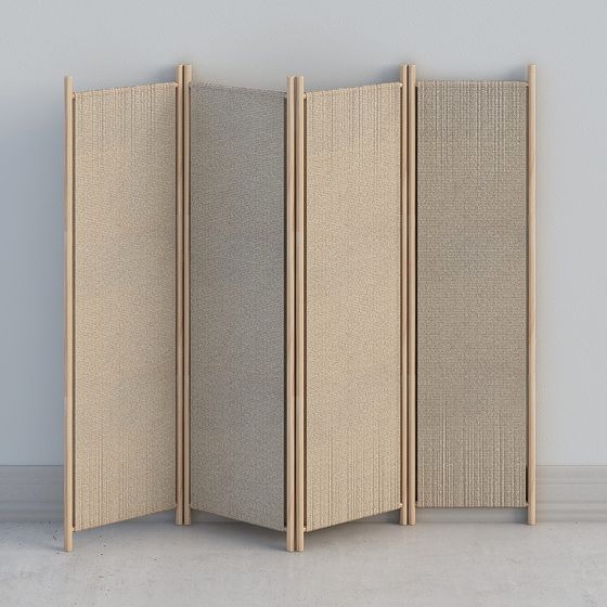 Black and Gray Screen Partition 3D Model for Stylish Divisions