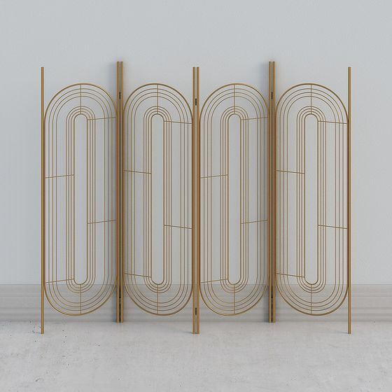 Elegant Geometric Screen 3D model for Interior Design