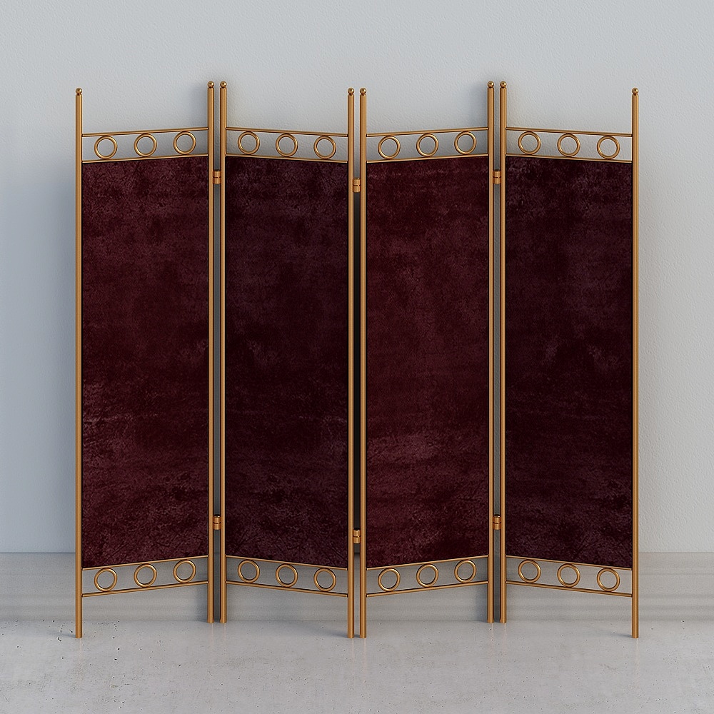 Elegant Vintage Modern Folding Screen 3D model