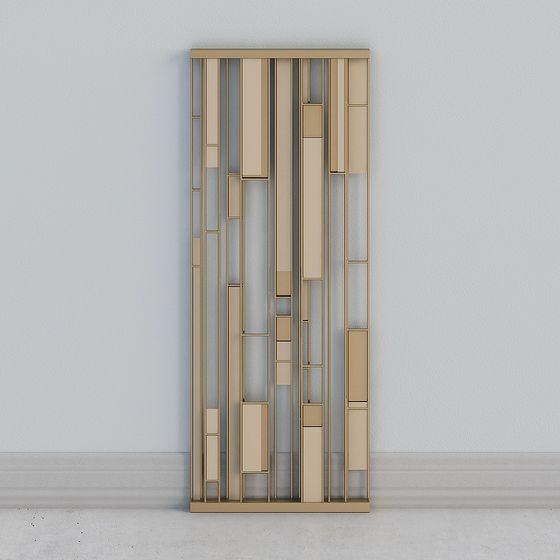 Geometric Screen Model Abstract Geometric Screen 3D Model – Colorful Modern Partition