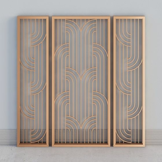 Stylish Low-Poly Decorative Screen 3D model