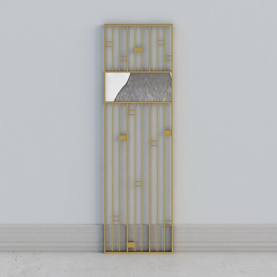 Golden Grid Mirror 3D model