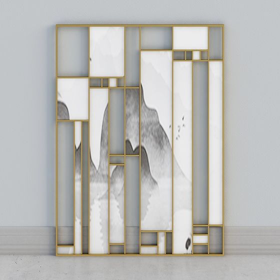 Abstract Landscape Folding Screen 3D model