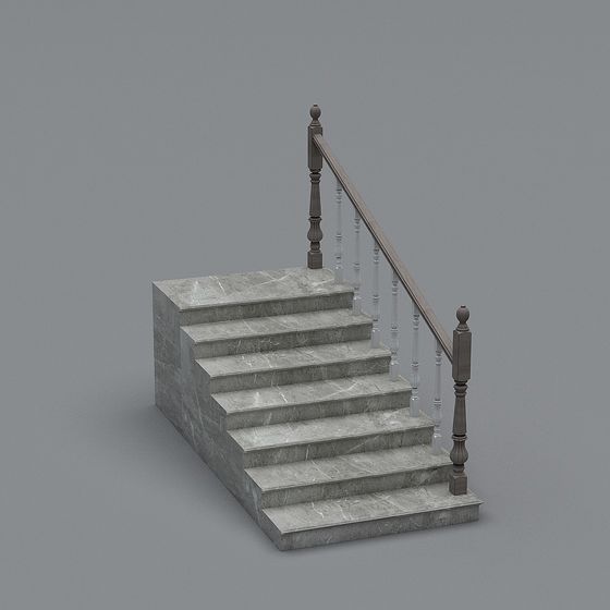 Vintage Stone Steps 3D model