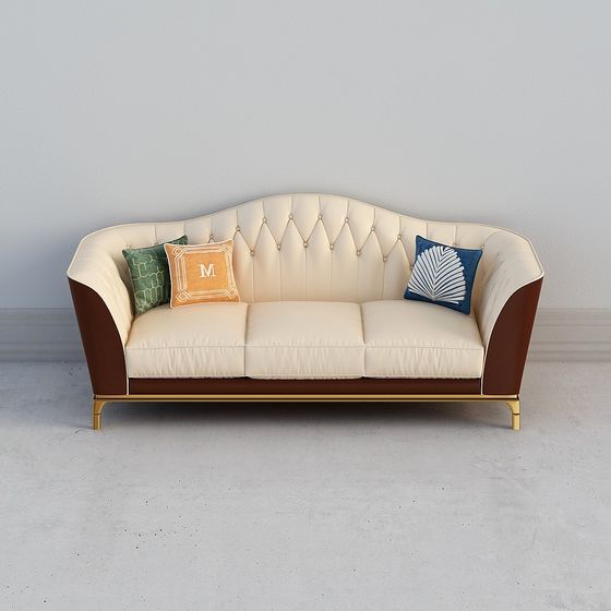 Chic Low Polygon Sofa 3D model