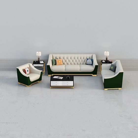 Modern Low-Poly Sofa Set 3D model