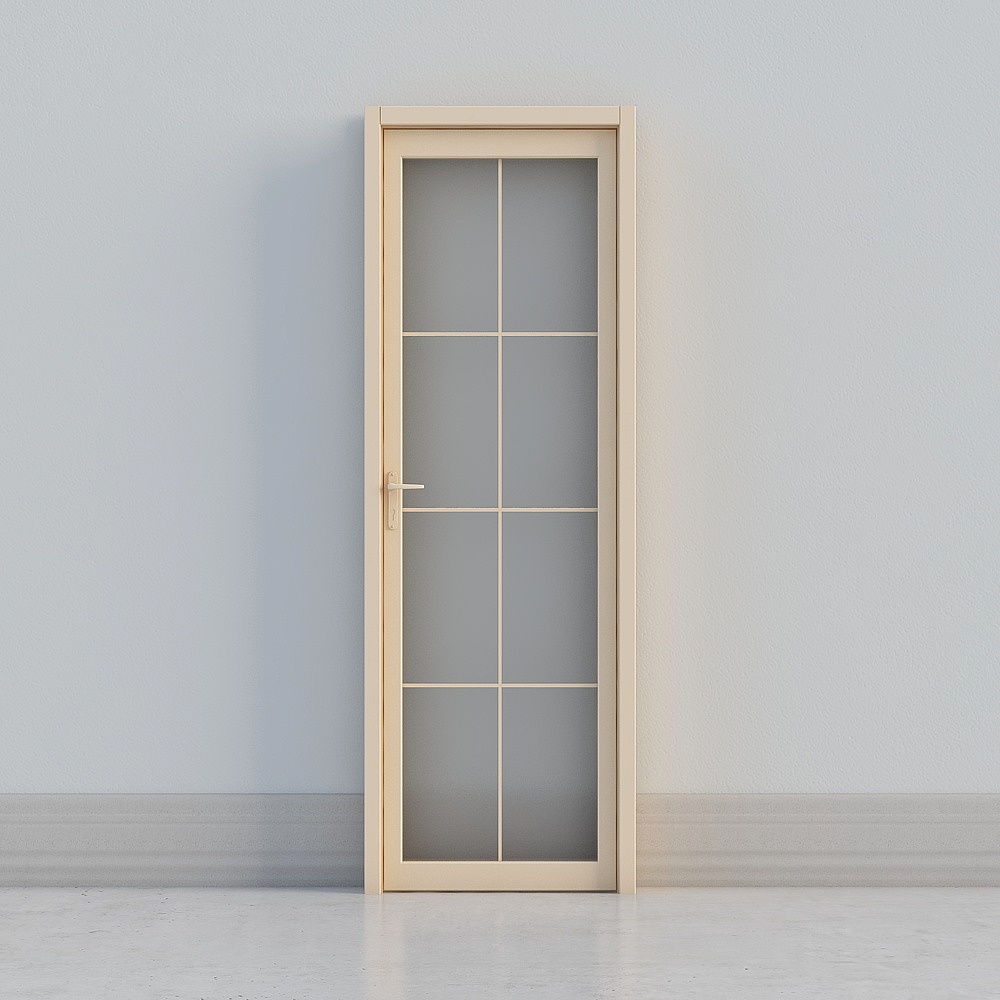 modern light wooden windowed door