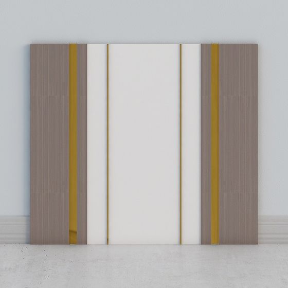 Striped Door Low Polygon 3D model