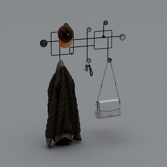 Stylish Low-Poly Hook 3D model for Modern Interiors