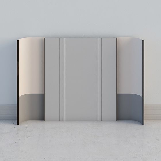 Curved Screen Partition 3D Model for Stylish Interiors