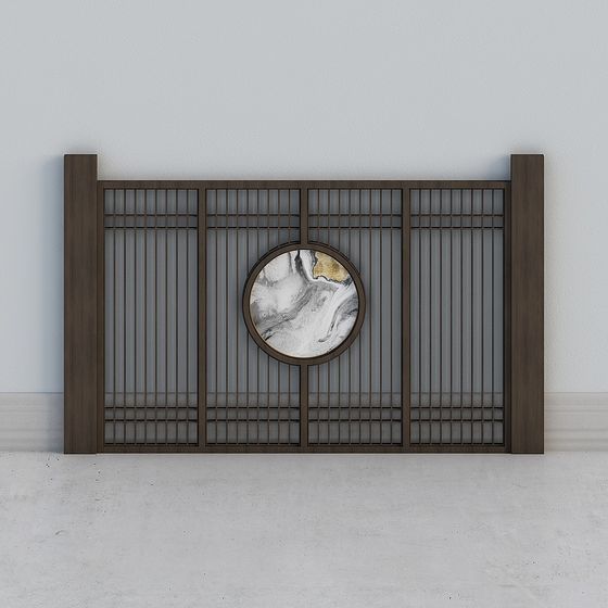 Elegant Oriental Screen 3D model