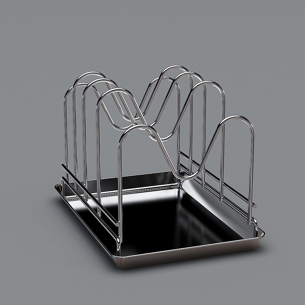 Stylish Stainless Steel Bread Rack 3D model