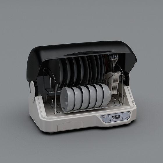 Compact Low-Poly Dishwasher 3D model