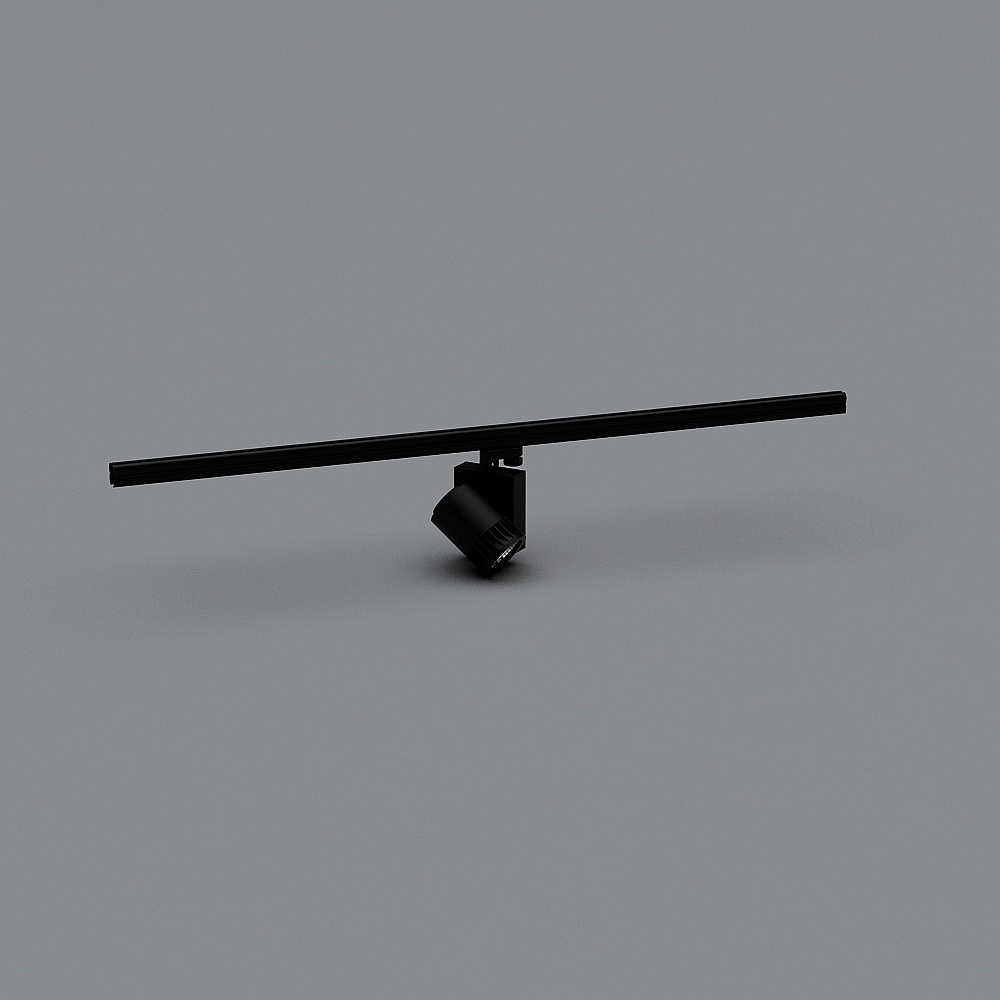 Sleek Black Track Light 3D model