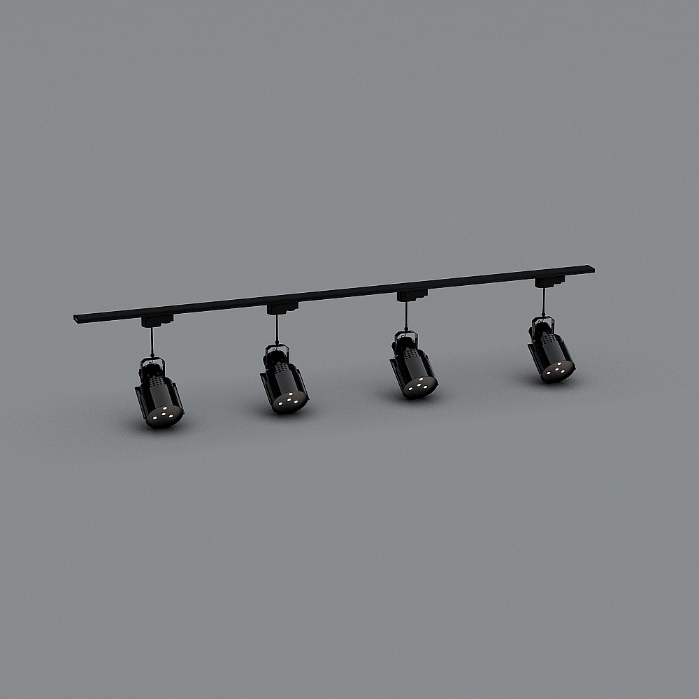Modern Black Track Light 3D model