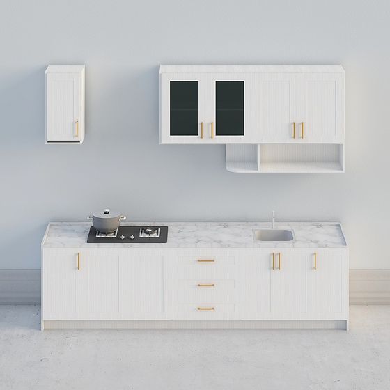 Modern Minimalist Kitchen Cabinet 3D model