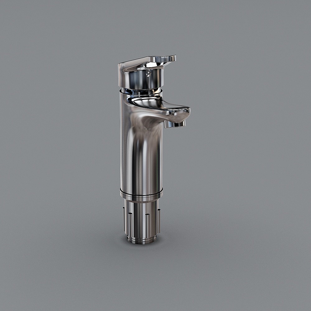 Futuristic Low-Poly Faucet 3D Model