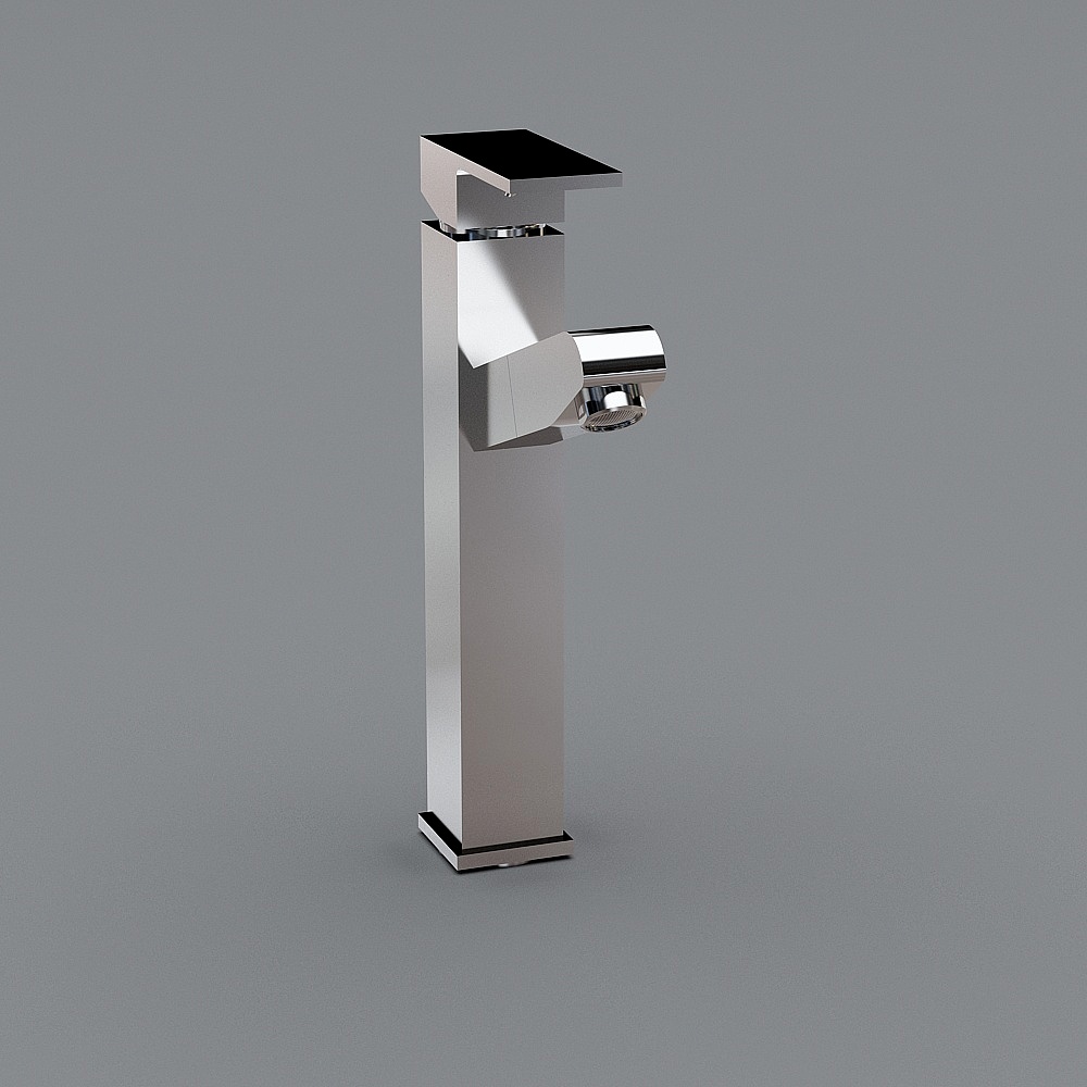 Sleek Modern Faucet 3D Model for Creative Design
