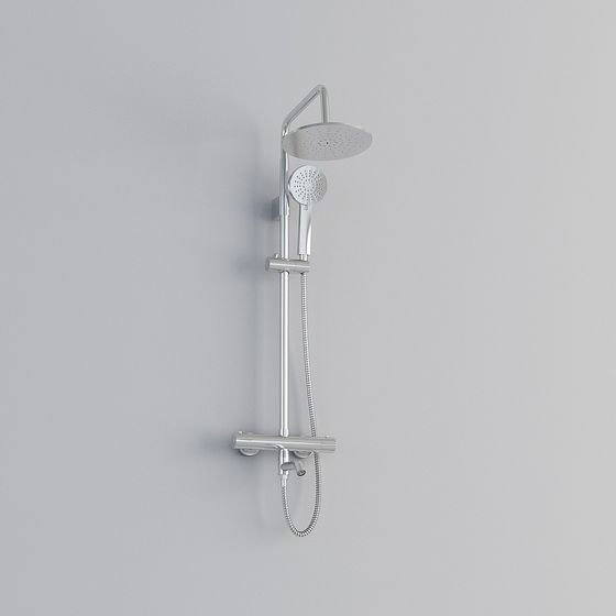 Sleek Minimalist Showerhead 3D model for Modern Spaces