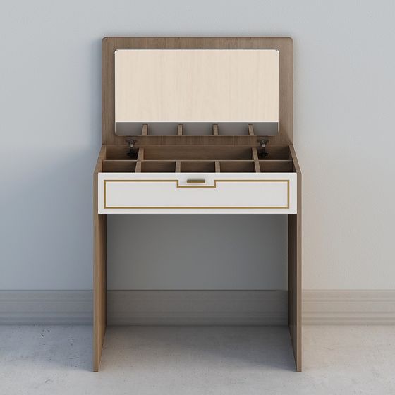 Elegant Low-Polygon Dressing Table 3D model