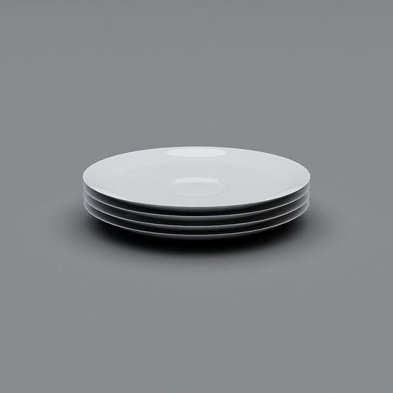 Elegant Stacked Plates 3D model