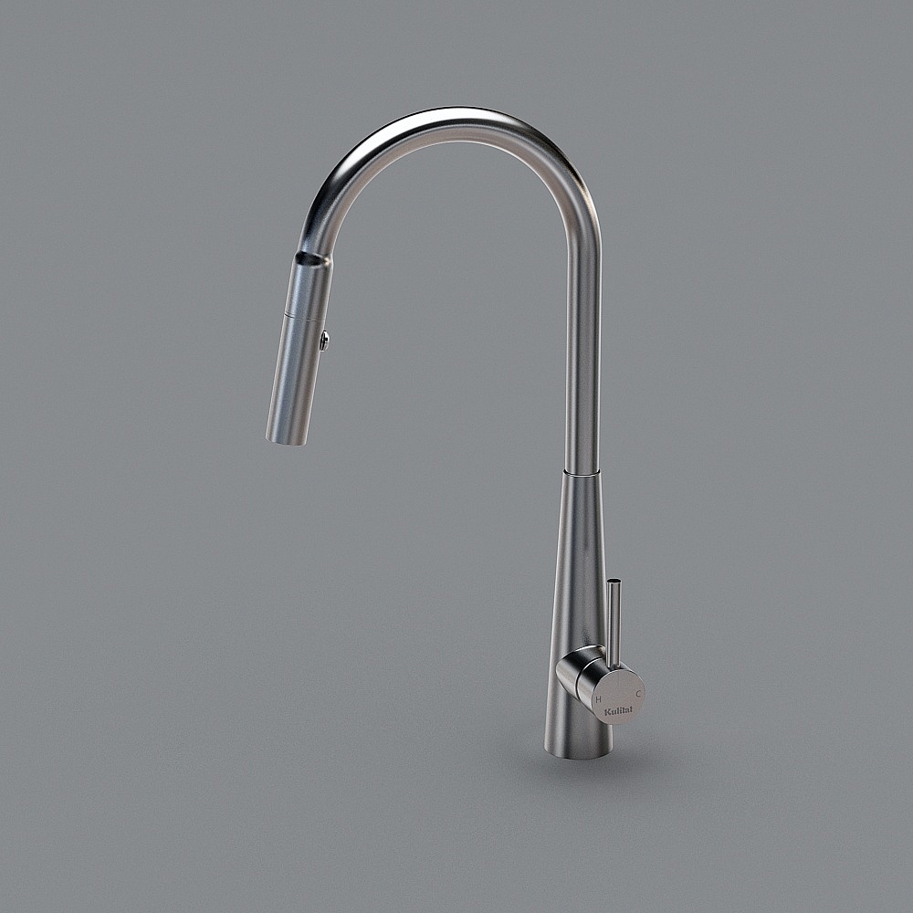 Stylish Low-Poly Kitchen Faucet 3D model
