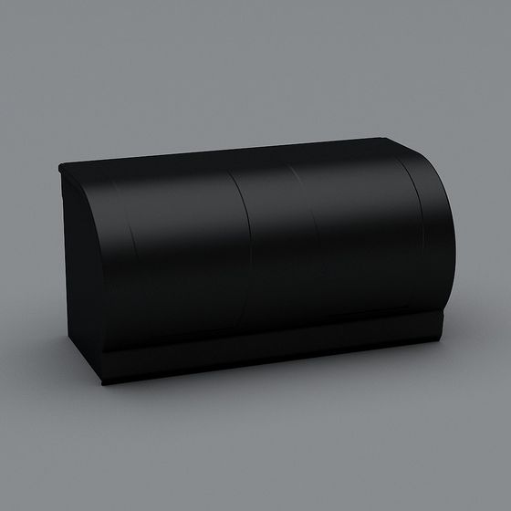 Modern Low-Polygon Black Storage Box 3D model