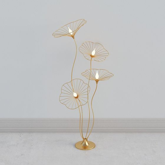 Lotus Bloom 3D model - Elegant Low-Poly Art Light