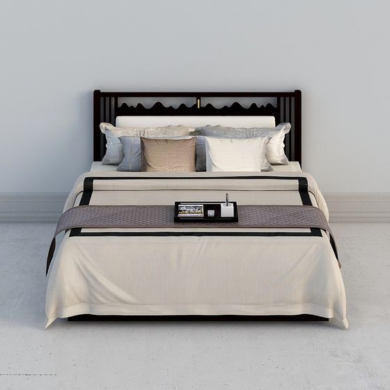 Elegant Minimalist Bed 3D model