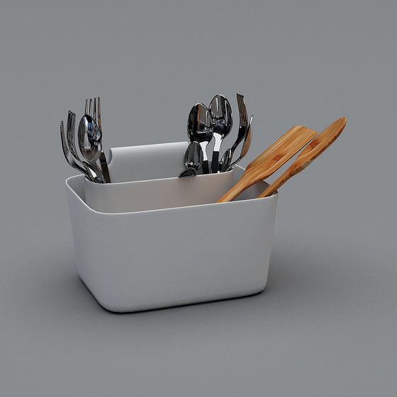 Modern Minimalist Cutlery Storage Box 3D model