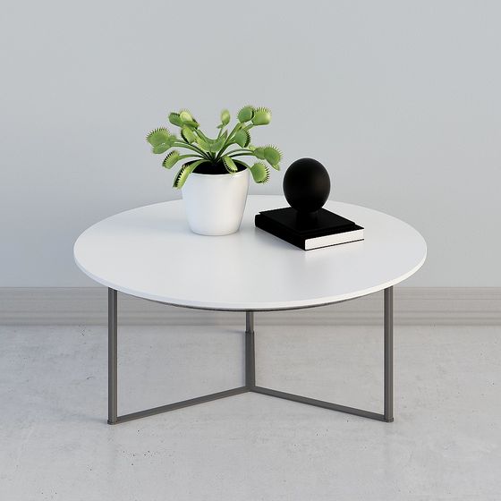 Modern Low-Poly Round Table 3D model