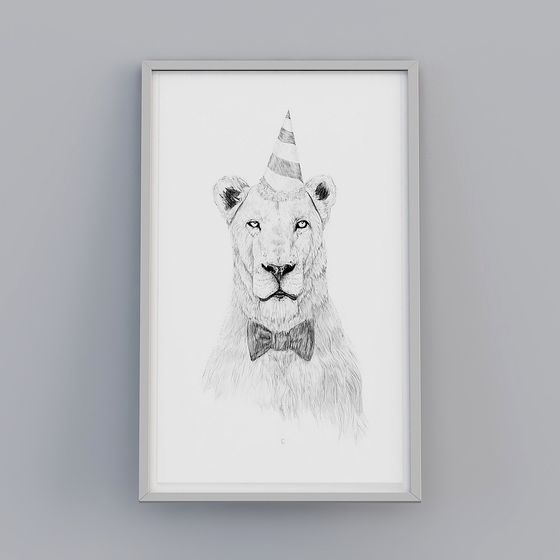 Vivid Low-Poly Lion Portrait 3D Model