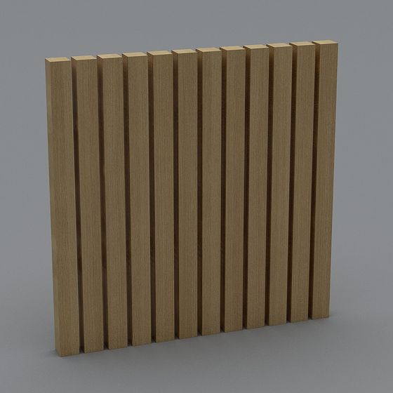 Low Polygon Wooden Wall 3D Model
