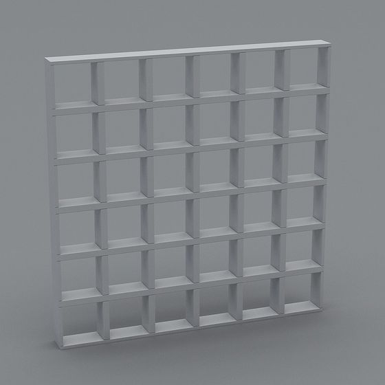 Low-Poly Grid Bookshelf 3D model