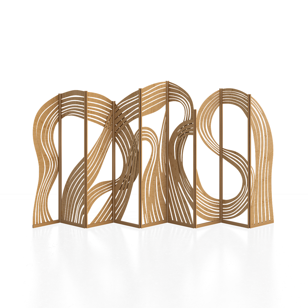 Artistic 3D Screen Model – Low-Poly Wood Divider