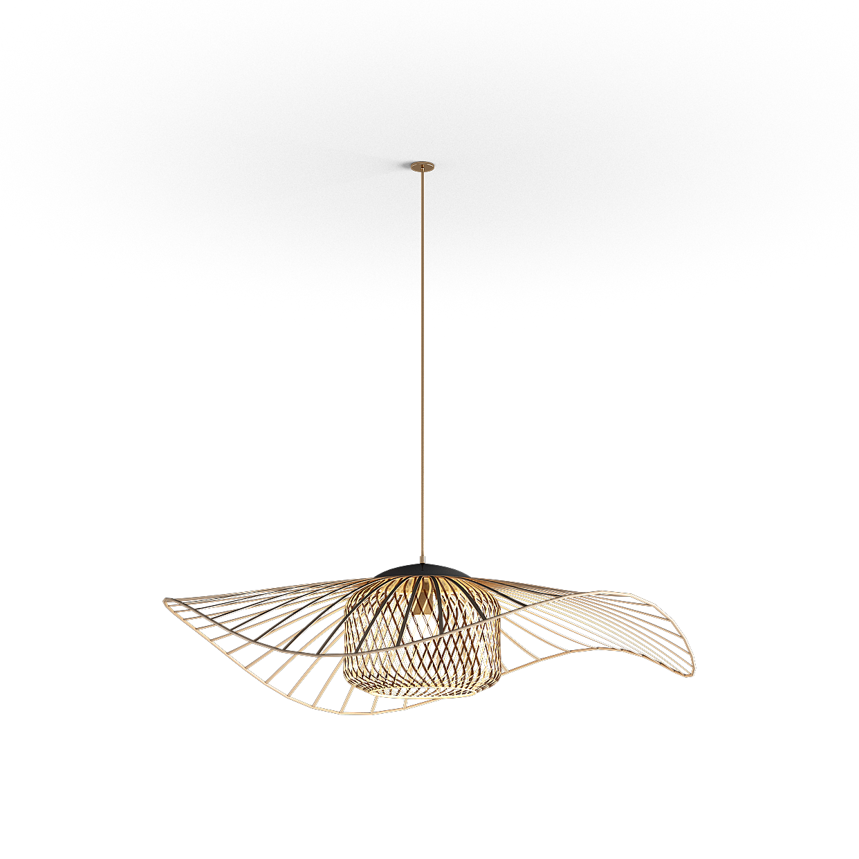 Elegant Bamboo Pendant Light 3D Model – Natural Design