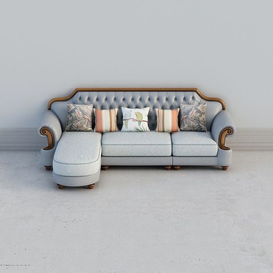 Elegant Low-Poly Sofa 3D model