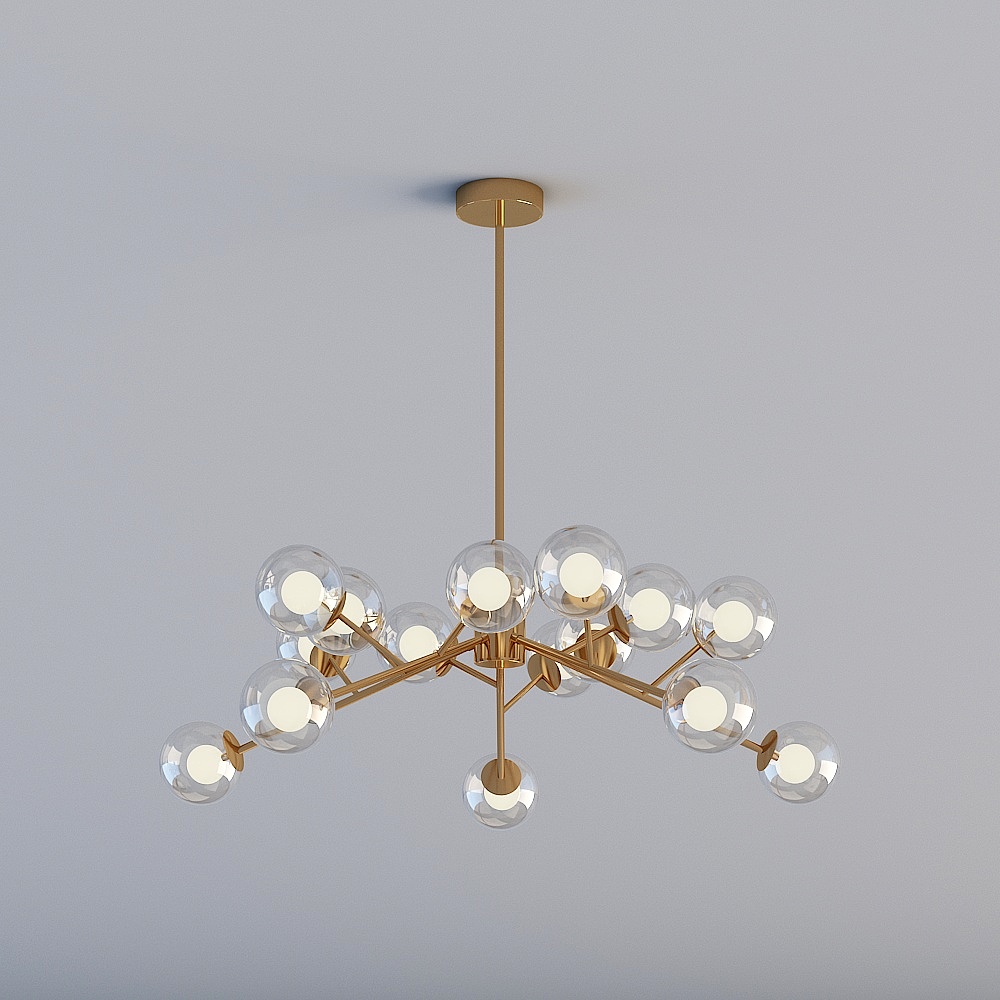 3D lights are all LX-Nordic Postmodern Light Luxury Restaurant Bedroom Bean Chandelier-2253-15 Gold