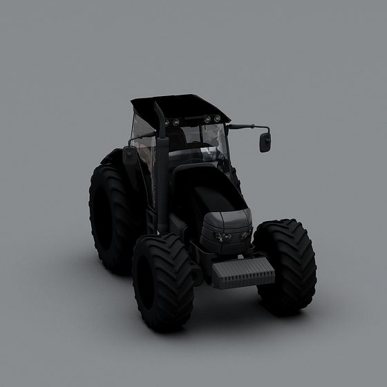 Low Poly Tractor 3D Model