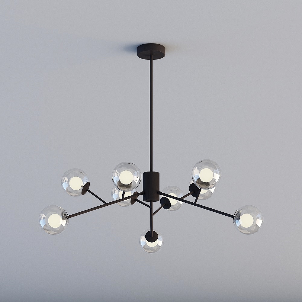 3D lights are all LX-Nordic postmodern luxury restaurant bedroom study magic bean chandelier-2253-9 black