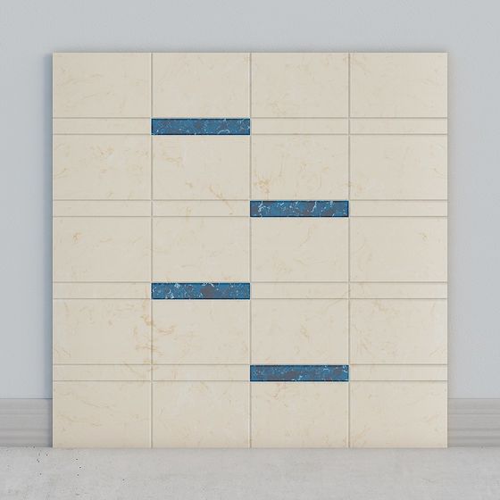Elegant Low-Poly Tile Wall Panel 3D model
