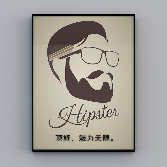 Stylish Hipster 3D Model for Creative Projects