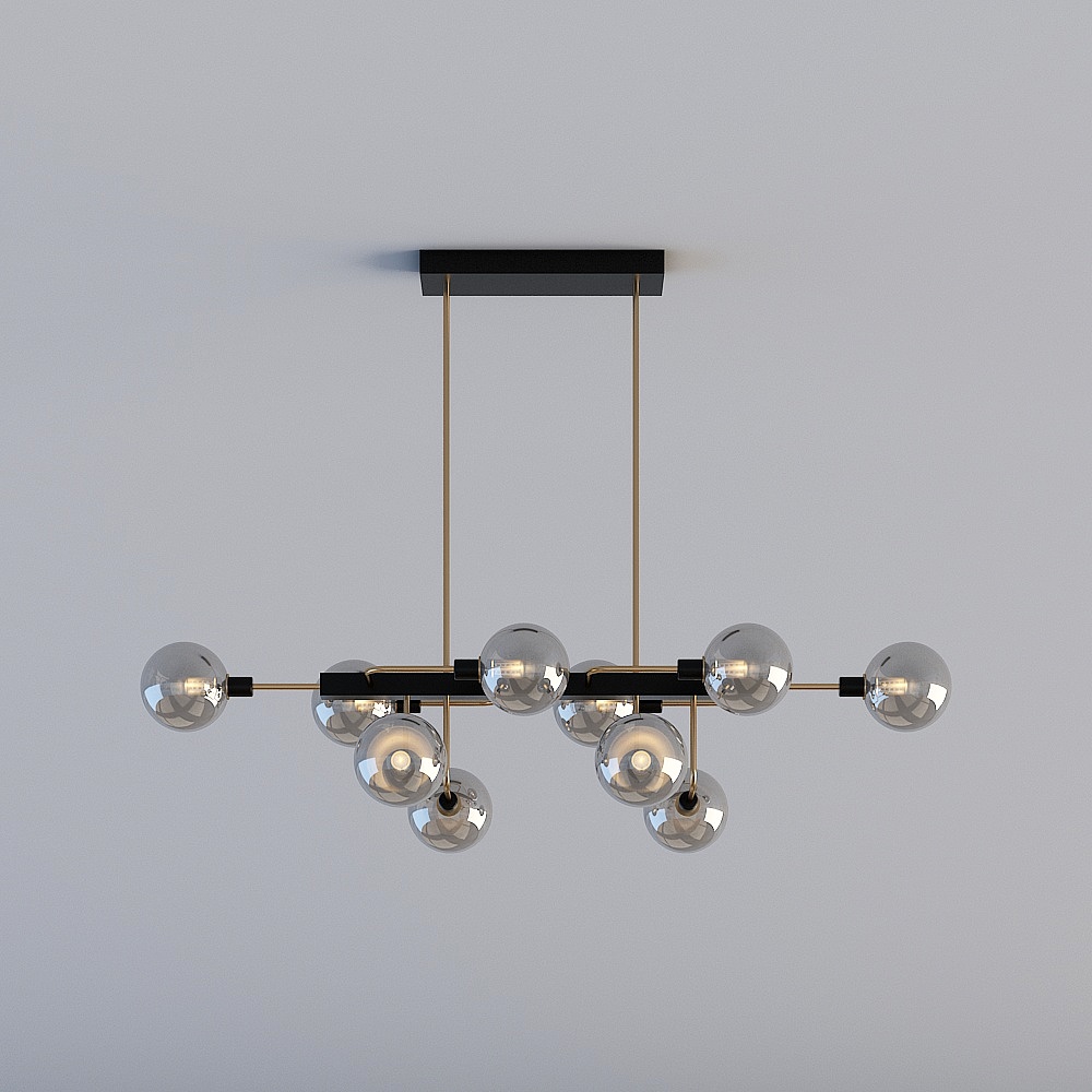 3D Luci Tutte XJDS - Lampadario da Soffitto Studio Camera Ristorante Mostra Postmoderna Abbigliamento per Ospiti - MD809-10 - Grigio Fumo