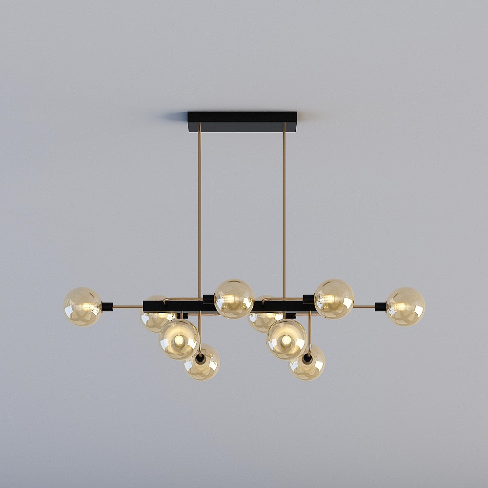 3D lights are all XJDS - Postmodern workwear showroom guest restaurant bedroom study chandelier ceiling lamp - MD809-10- cognac color