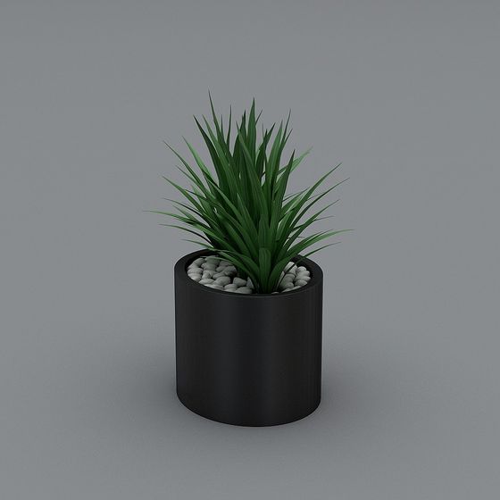 Oya-Nordic-7 green leaf black vase