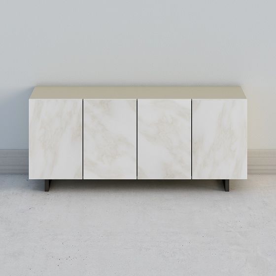 Elegant Marble Sideboard 3D model
