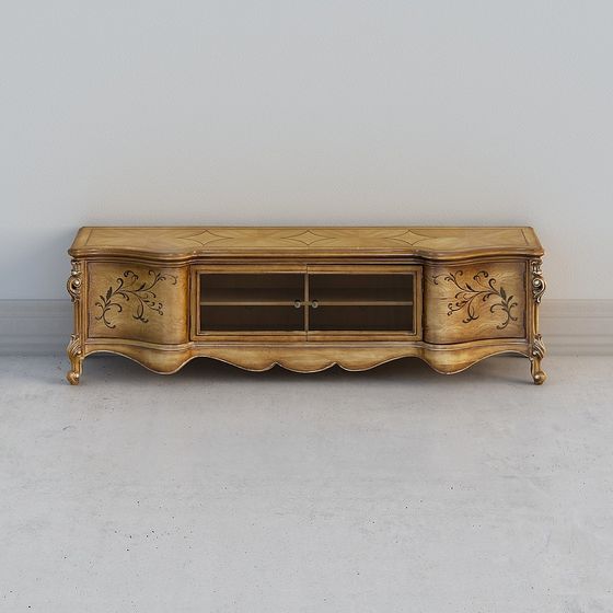 Vintage TV Cabinet 3D model Design