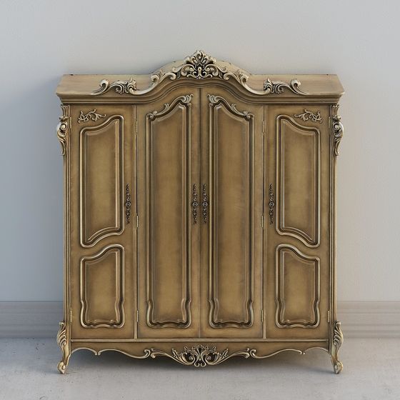 Ornate French Wardrobe 3D model